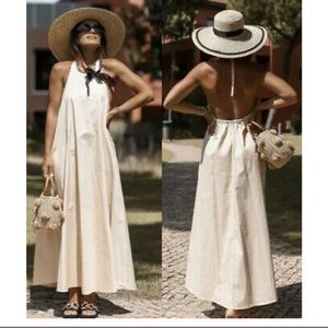 Zara poplin halter midi dress